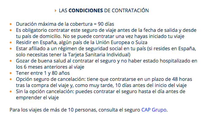 seguros de viaje sin letra pequeña